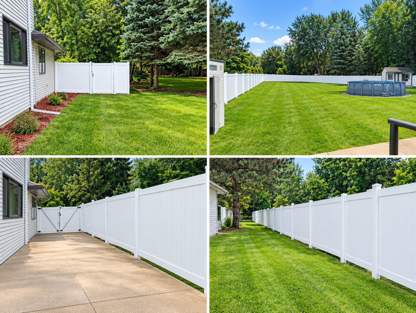Completed fence line along backyard perimeter