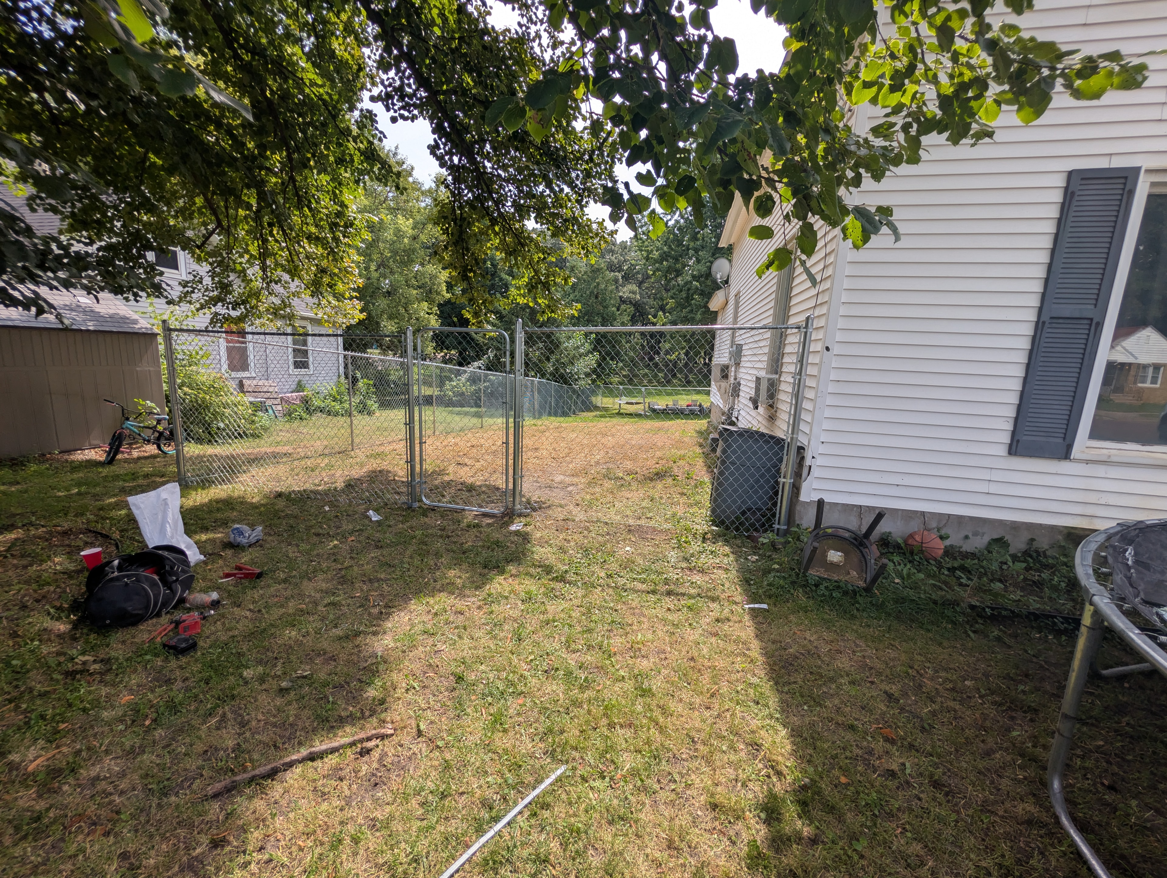 Fully enclosed backyard fence line, Waseca MN